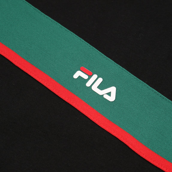 FAT0706 - T-Shirt e Polo - Fila - Bambini - Campasso - REGULAR TAPE - Nera - Stile Sportivo Iconico - Classiche Bande Laterali - Cotone - Scuola & Tempo Libero - Abbigliamento