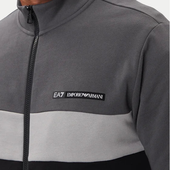 7M000941 AF10377 - TUTA UOMO EA7 EMPORIO ARMANI ATHLETIC COLOUR BLOCK NERO GRIGIO