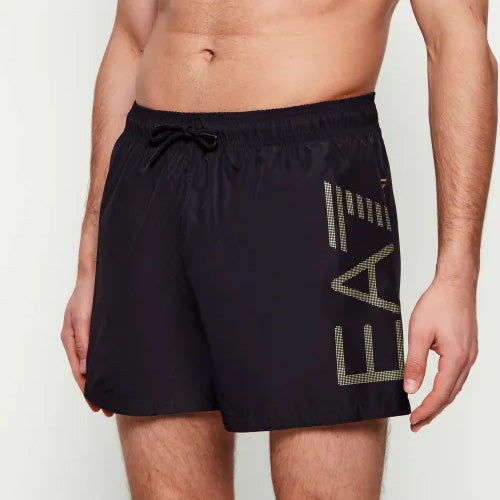 SHORTS DA MARE UOMO EA7 EMPORIO ARMANI CON LOGO METALLIZZATO