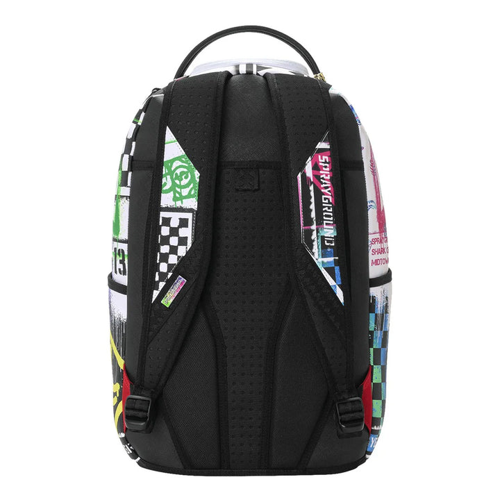 ZAINO UNISEX SPRAYGROUND STENCIL SHARK ATTACK B&W SPLIT [PREORDER]