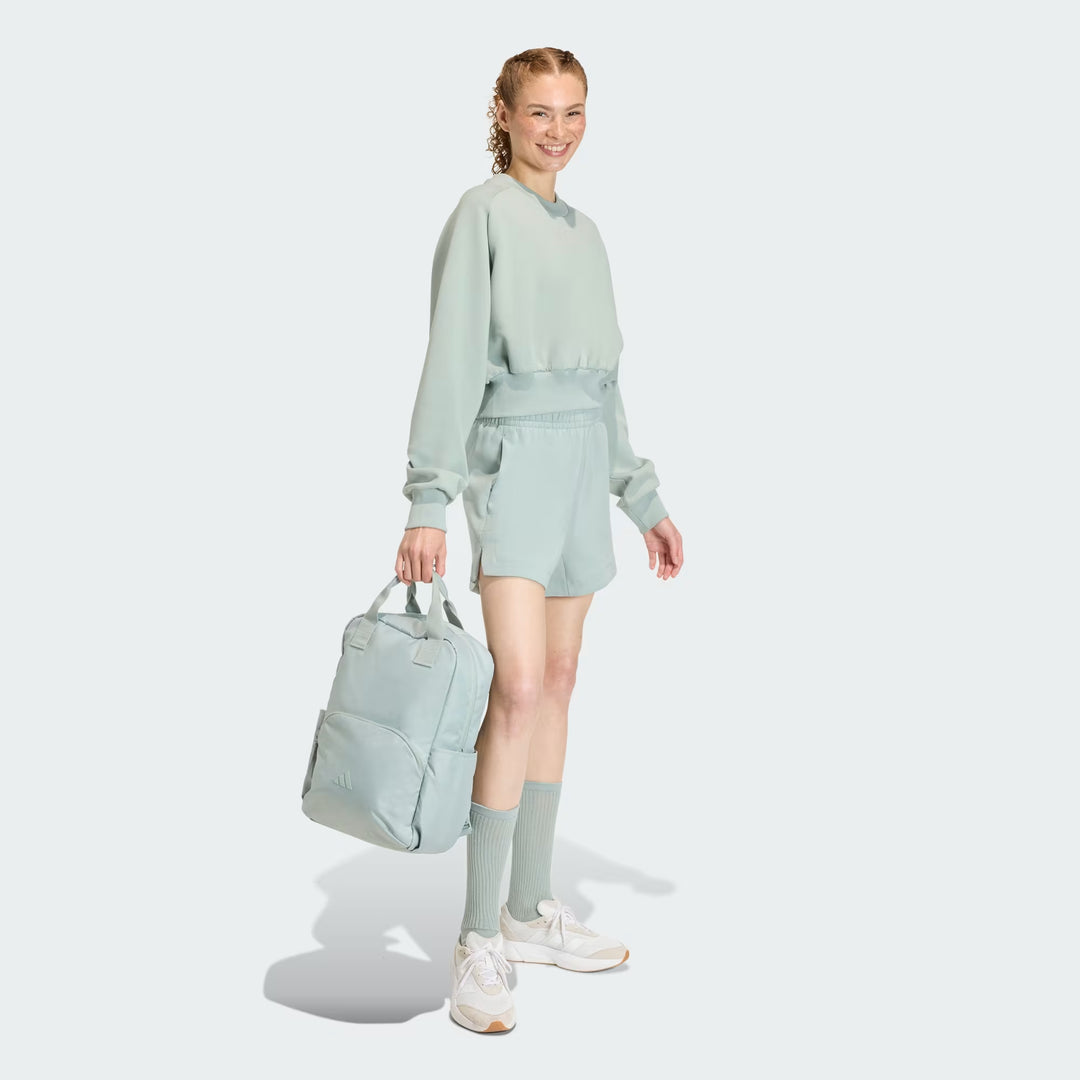 FELPA CORTA DONNA ADIDAS SOFT LUX LOOSE VERDE SALVIA