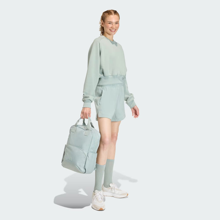 FELPA CORTA DONNA ADIDAS SOFT LUX LOOSE VERDE SALVIA