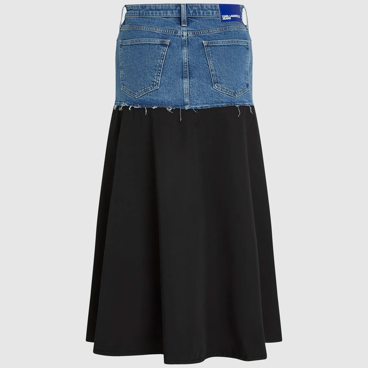 KARL LAGERFELD JEANS MAXI SKIRT WITH DENIM SECTION KLB1W12019 B1W12019