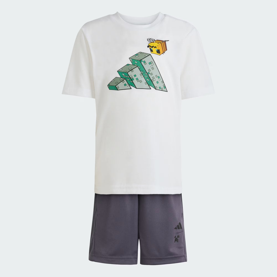 COMPLETINO ADIDAS X MINECRAFT TRAINING SUMMER SET BIANCO