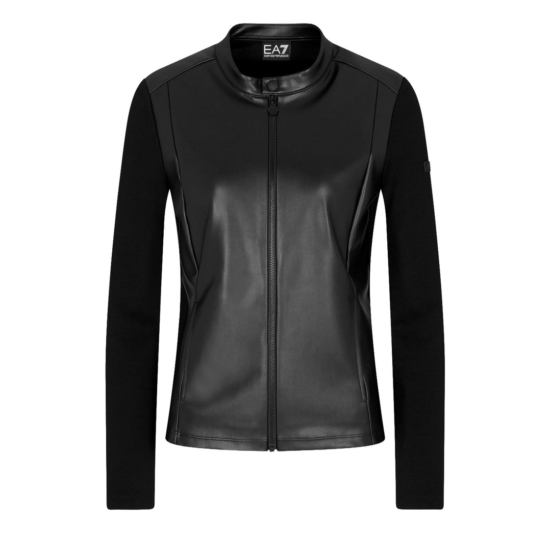 7W000451 AF16010 - Felpe - Donna - EMPORIO ARMANI - Full Zip - WINTER MIX NERA - Ecopelle - Look Athleisure - Urban Chic - Casual - Abbigliamento Autunno Inverno