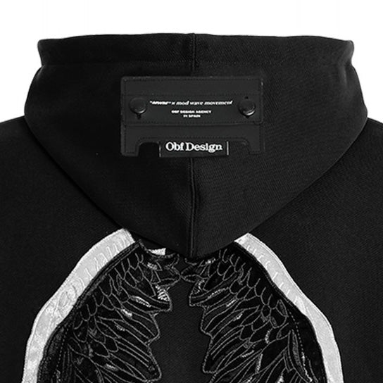 MW093060100 - Felpe - MWM - Uomo - Nera - Stampa Minimal - Versatile/Casual - Con Cappuccio Hoodie - Design Minimalista - Look Urbano/Versatile - Abbigliamento - Autunno/Inverno