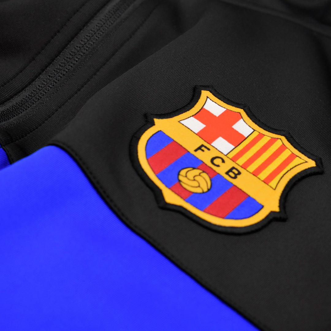 5002CHBLA - Tute - F.C. BARCELONA - Set Completo - Training Suit - Nera & Blu - Uomo - Sportiva Funzionale - Zip - Design Dinamico - Allenamento - Tempo Libero - Abbigliamento - Autunno/Inverno - 2025