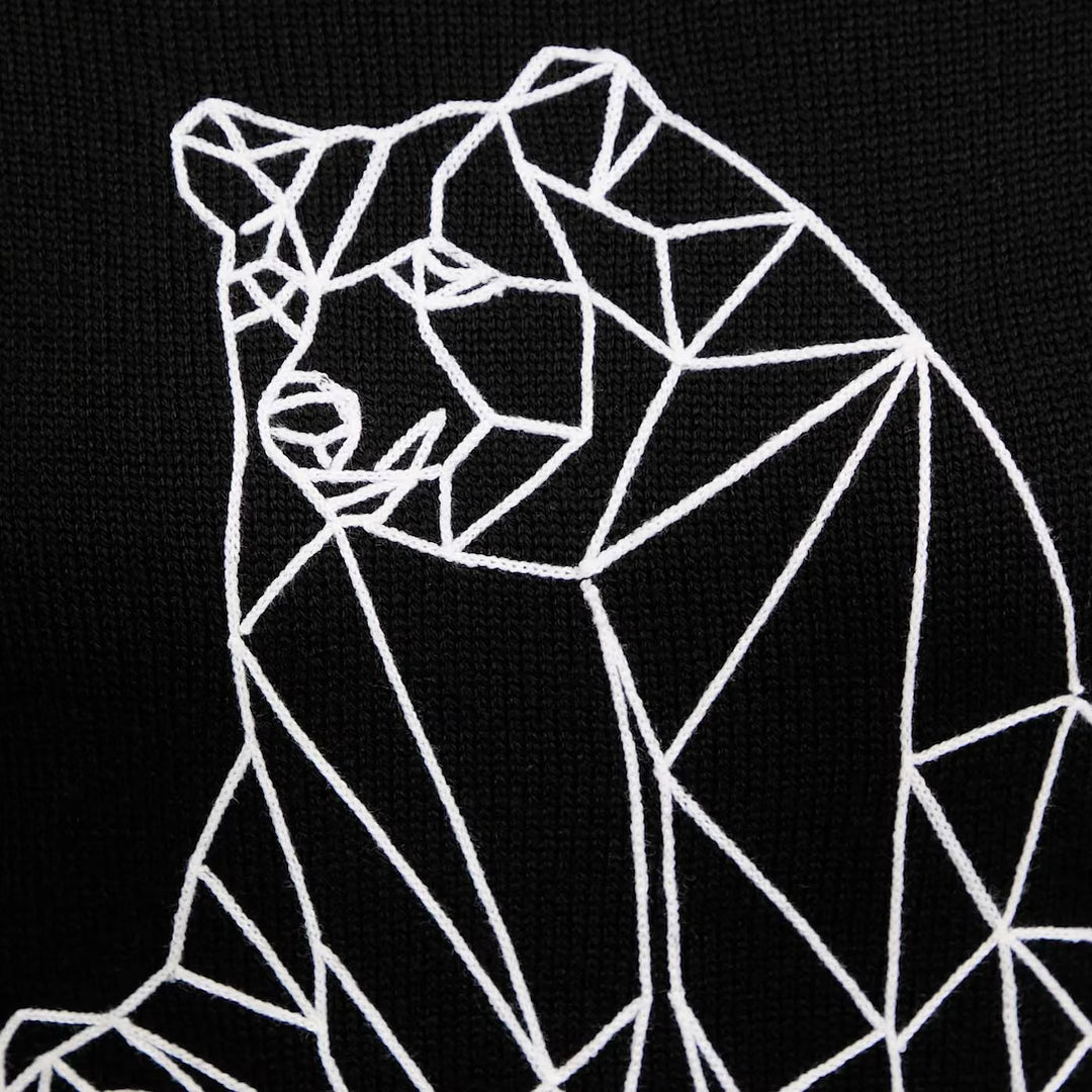 7W000700 AF17574 - Felpe - EMPORIO ARMANI - Maglia Lana - Nero & Beige - Maglione Girocollo - Caldo - Confortevole - Look Sportivo - Abbigliamento Autunno Inverno