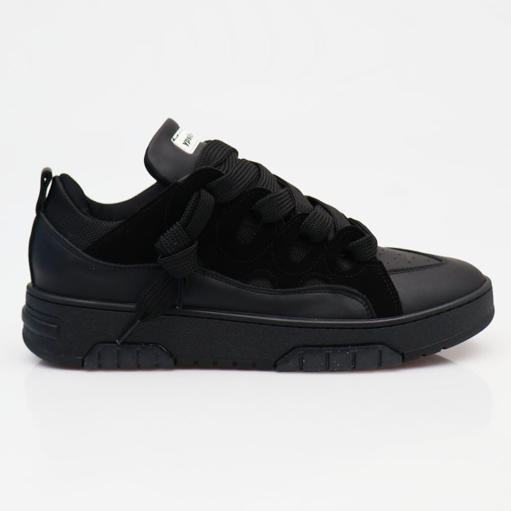 YPSILON2 SNEAKER LOW-TOP ART.LAN NERA MONOCROMATICA – ECOPELLE UOMO & DONNA STREETWEAR