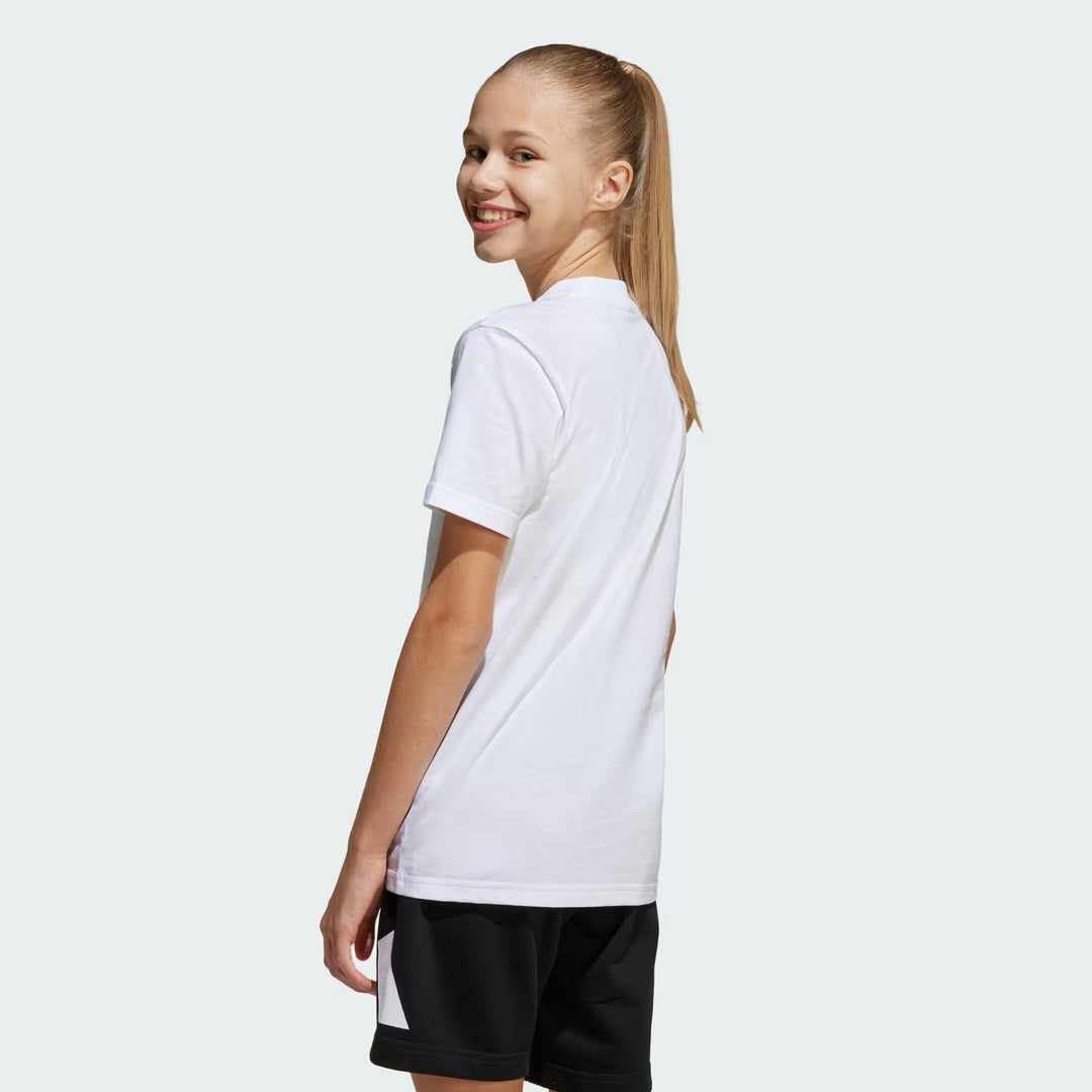 COMPLETINO ADIDAS ESSENTIALS T-SHIRT E SHORTS BIANCO/NERO KIDS