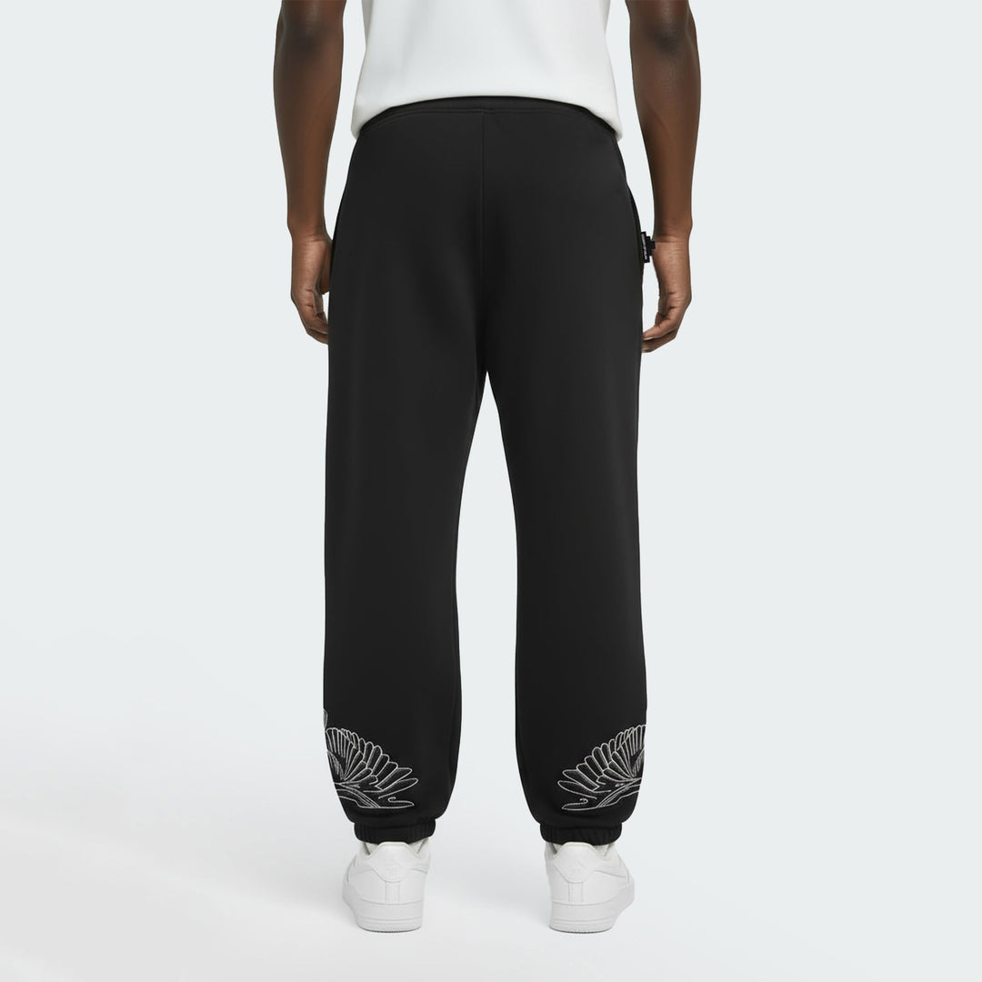 F5CAMAFP004 - Pantaloni - Tuta - MARCELO BURLON - County of Milan - Nero - Con Logo Grafico - Cordino Regolabile - Streetwear