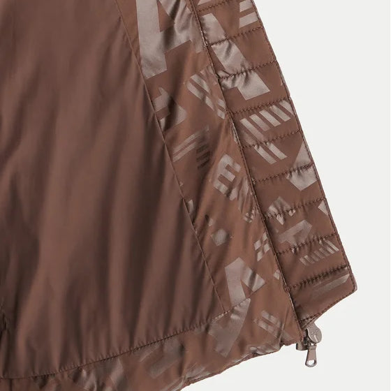 7W000654 AF16408 - GIUBBOTTO EA7 EMPORIO ARMANI MONOGRAM ALL-OVER FANCY CHOCOLATE BROWN