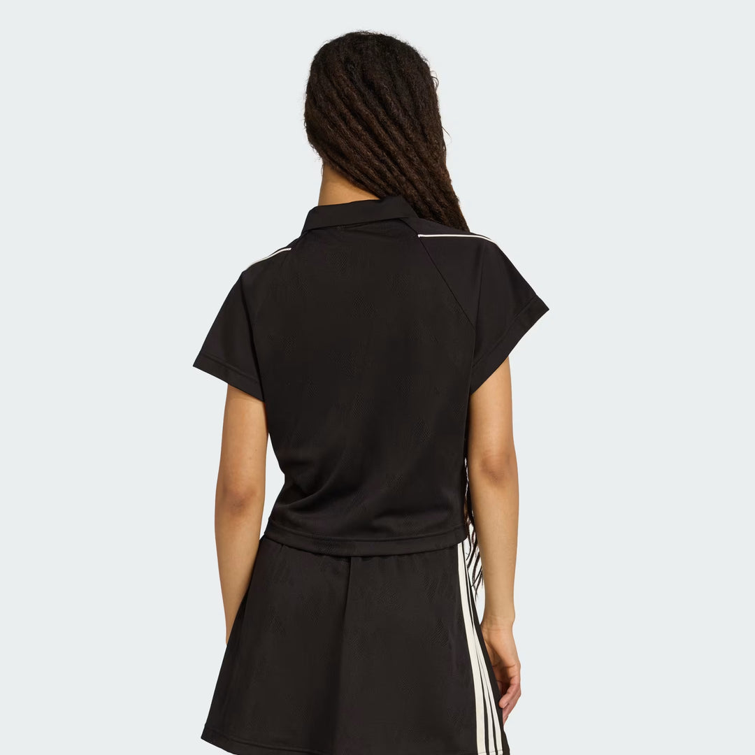 POLO CORTA DONNA ADIDAS STADIUM JACQUARD BLACK