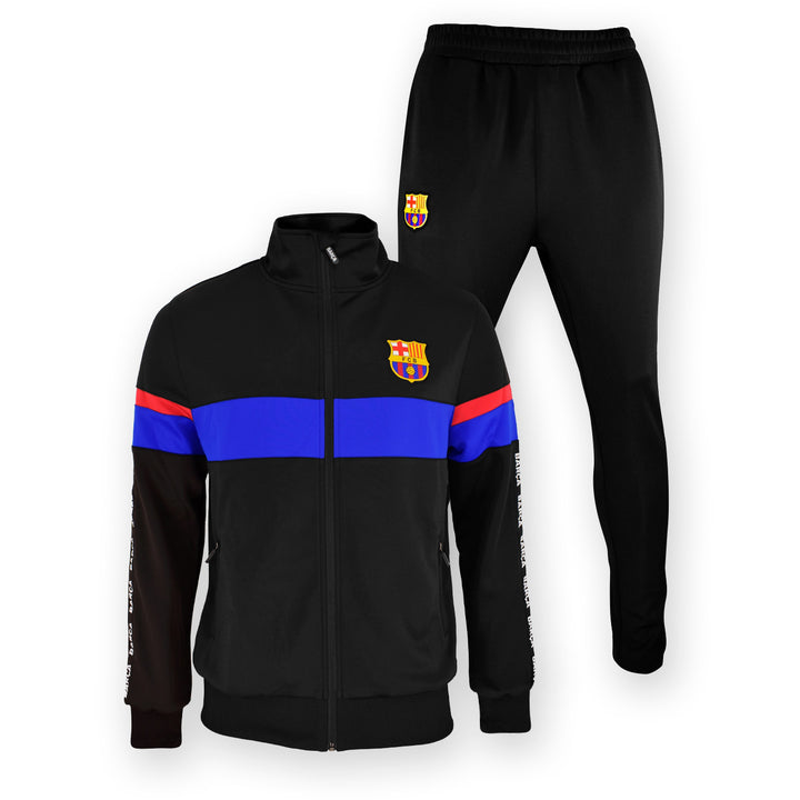 5002CHBLA - Tute - F.C. BARCELONA - Set Completo - Training Suit - Nera & Blu - Uomo - Sportiva Funzionale - Zip - Design Dinamico - Allenamento - Tempo Libero - Abbigliamento - Autunno/Inverno - 2025