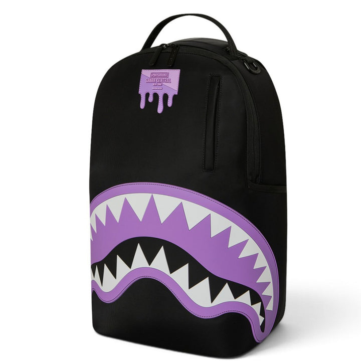 ZAINO UNISEX SPRAYGROUND SHARK CENTRAL LIGHT PURPLE NERO E LILLA