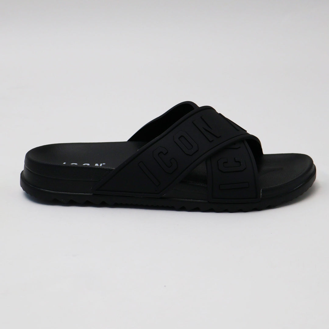 CIABATTE ICON SLIDE LOGO BLACK UOMO