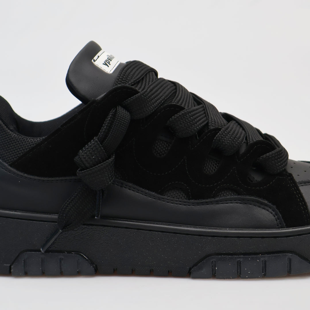 YPSILON2 SNEAKER LOW-TOP ART.LAN NERA MONOCROMATICA – ECOPELLE UOMO & DONNA STREETWEAR