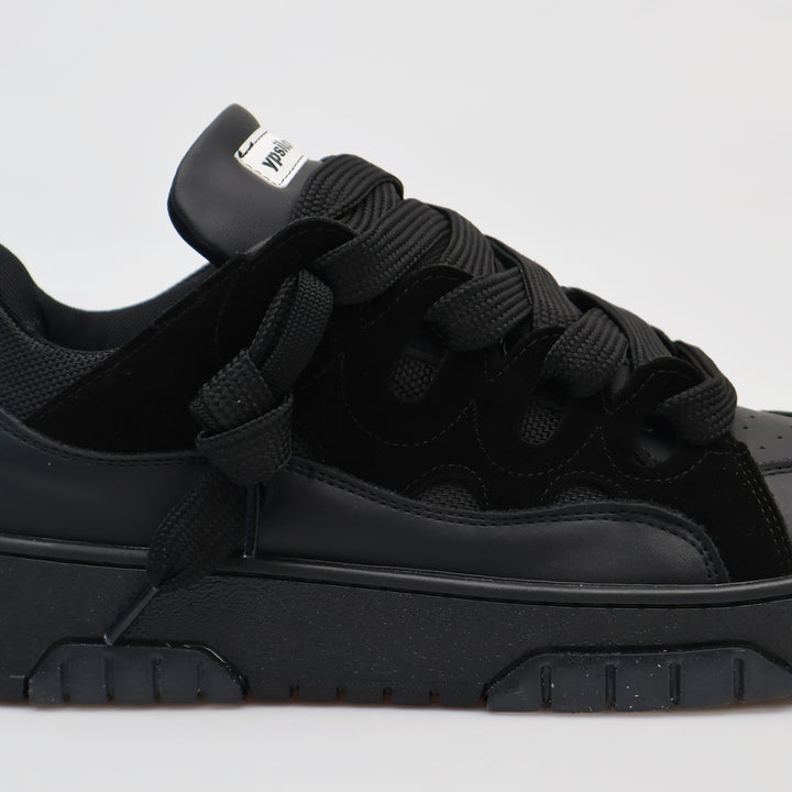 YPSILON2 SNEAKER LOW-TOP ART.LAN NERA MONOCROMATICA – ECOPELLE UOMO & DONNA STREETWEAR