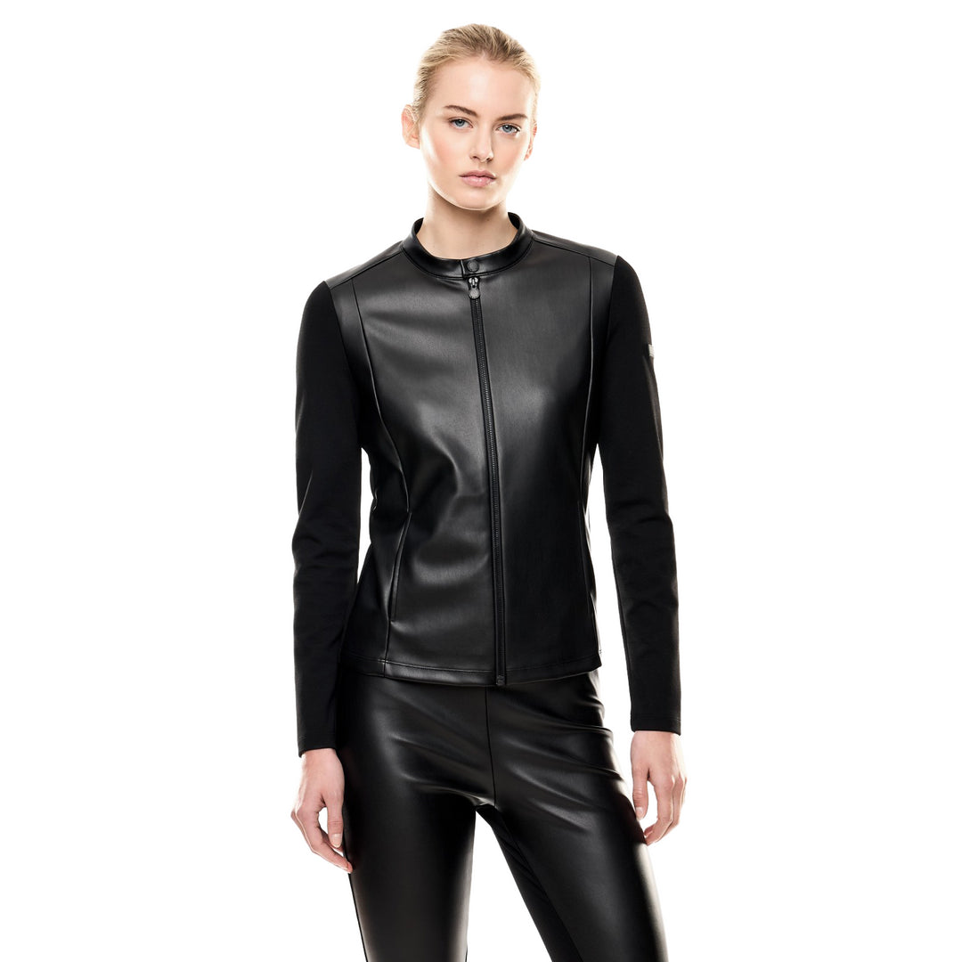 7W000451 AF16010 - Felpe - Donna - EMPORIO ARMANI - Full Zip - WINTER MIX NERA - Ecopelle - Look Athleisure - Urban Chic - Casual - Abbigliamento Autunno Inverno