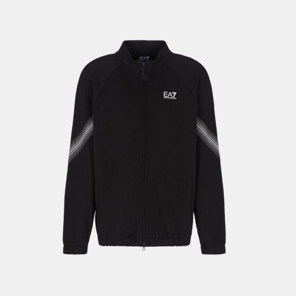 7M000963 AF10377 - Felpe - EMPORIO ARMANI - Uomo EA7 - Logo Bianco - Eleganza Sportiva EA7 - Zip - Tocco Dinamico - Sport & Tempo Libero - Abbigliamento Autunno Inverno