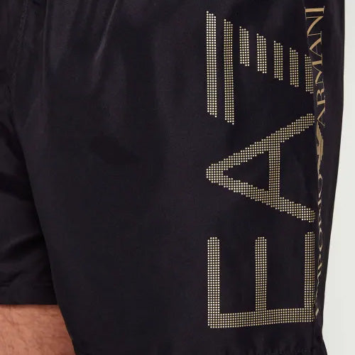 SHORTS DA MARE UOMO EA7 EMPORIO ARMANI CON LOGO METALLIZZATO