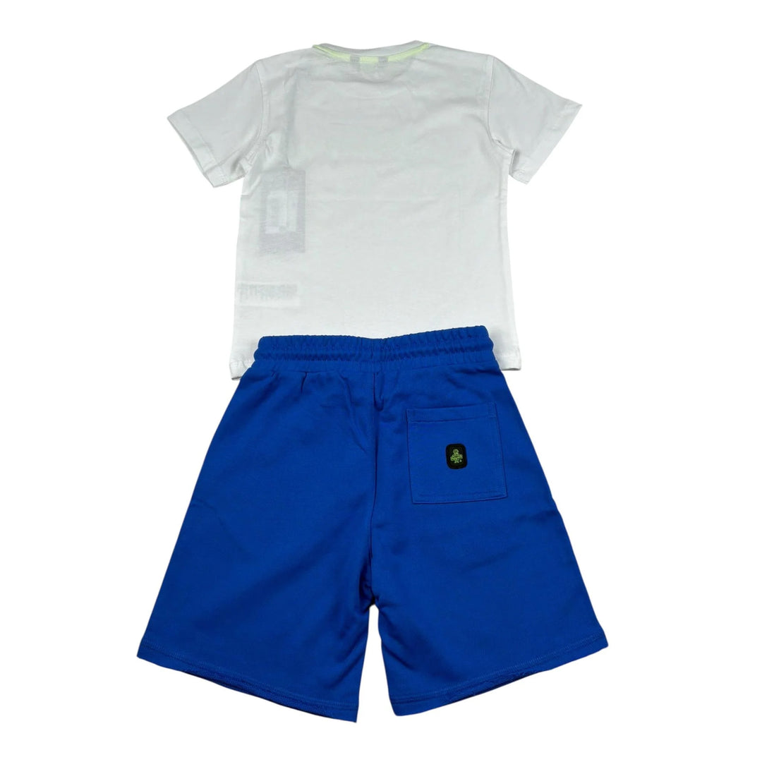 COMPLETINO REFRIGIWEAR T-SHIRT BIANCA E BERMUDA BLU JUNIOR