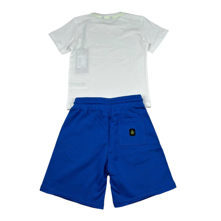 COMPLETINO REFRIGIWEAR T-SHIRT BIANCA E BERMUDA BLU JUNIOR