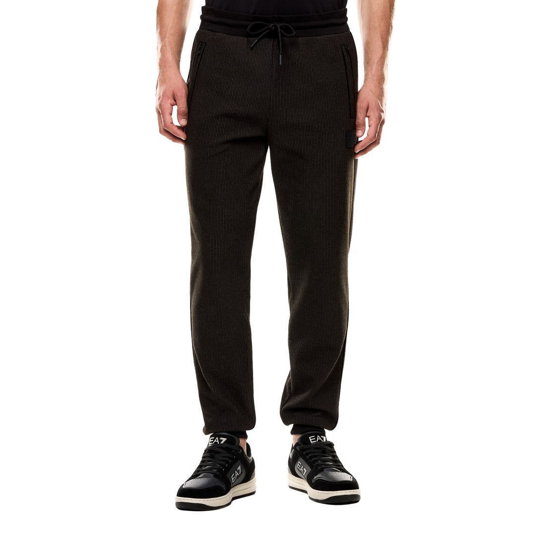 7M001120 AF17982 - Pantaloni - Uomo - Sportivi - EMPORIO ARMANI - Nero Misto Cotone - EA7 JERSEY TROUSER - Look Casual - Elegante - Abbigliamento Autunno Inverno