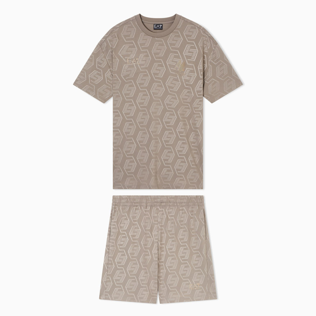 COMPLETO UOMO EA7 EMPORIO ARMANI SET T-SHIRT E SHORTS SOCCER
