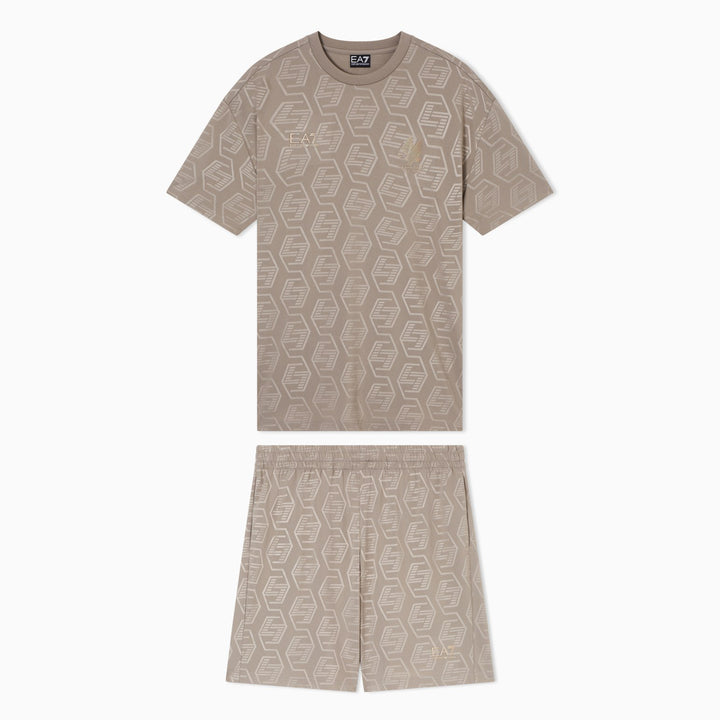 COMPLETO UOMO EA7 EMPORIO ARMANI SET T-SHIRT E SHORTS SOCCER