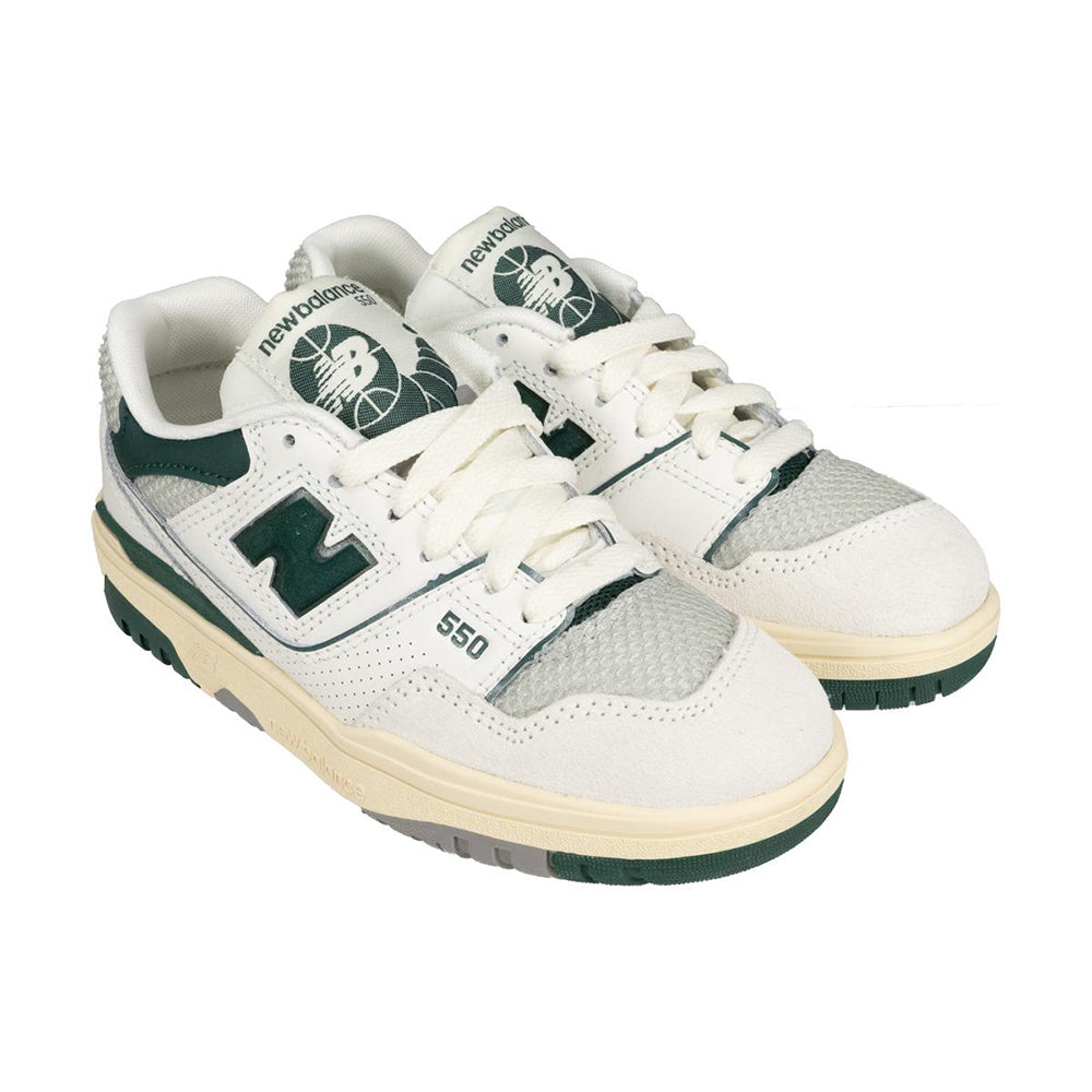 SCARPE BAMBINO NEW BALANCE 550 WHITE GREEN VINTAGE
