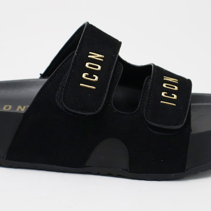 CIABATTE ICON SLIDE LOGO BLACK DONNA
