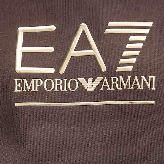 7W000422 AF10377 - FELPA CON CAPPUCCIO EA7 EMPORIO ARMANI DONNA MARRONE