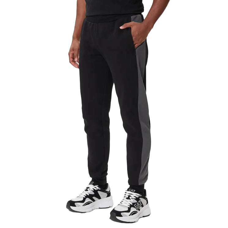 7M000941 AF10377 - TUTA UOMO EA7 EMPORIO ARMANI ATHLETIC COLOUR BLOCK NERO GRIGIO