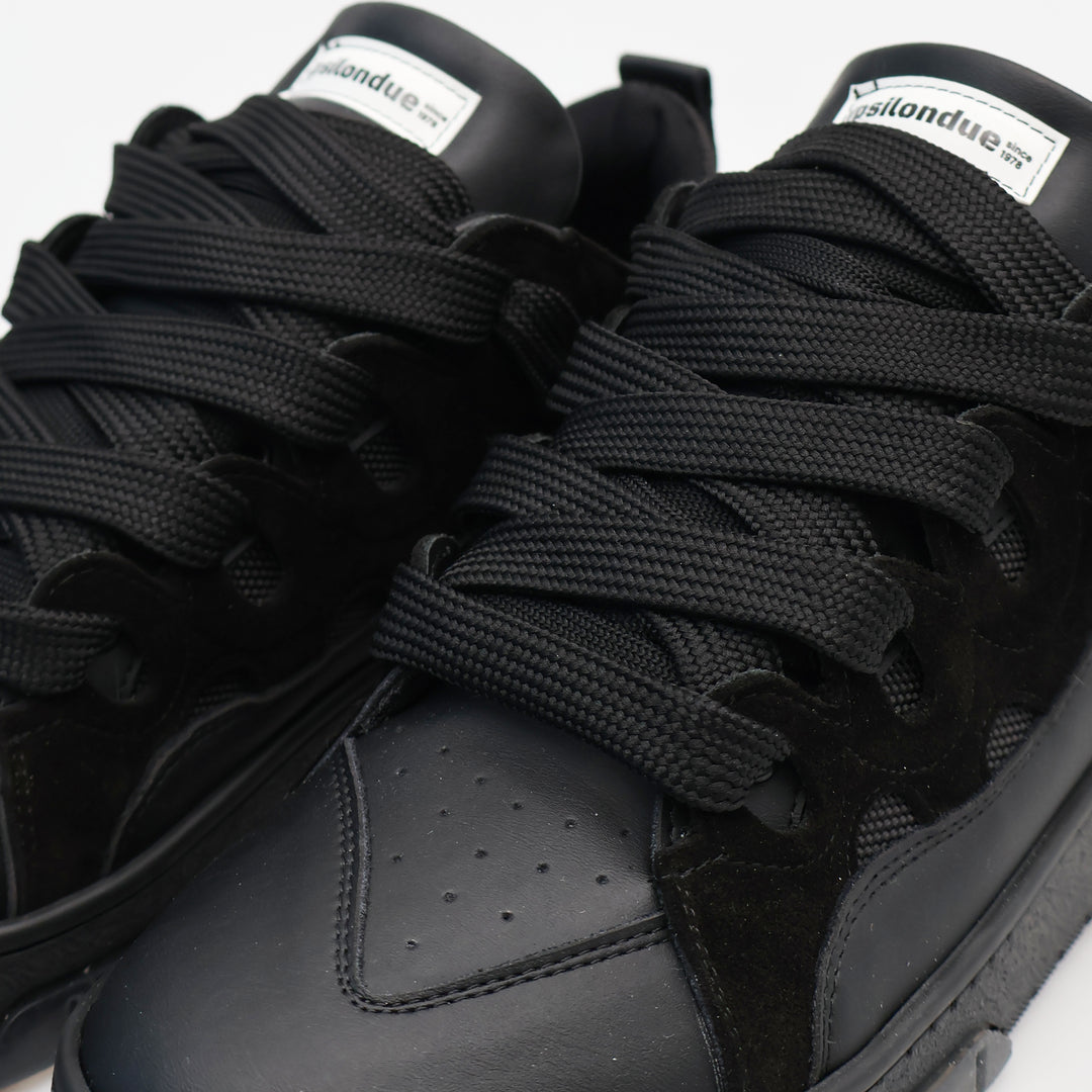 YPSILON2 SNEAKER LOW-TOP ART.LAN NERA MONOCROMATICA – ECOPELLE UOMO & DONNA STREETWEAR