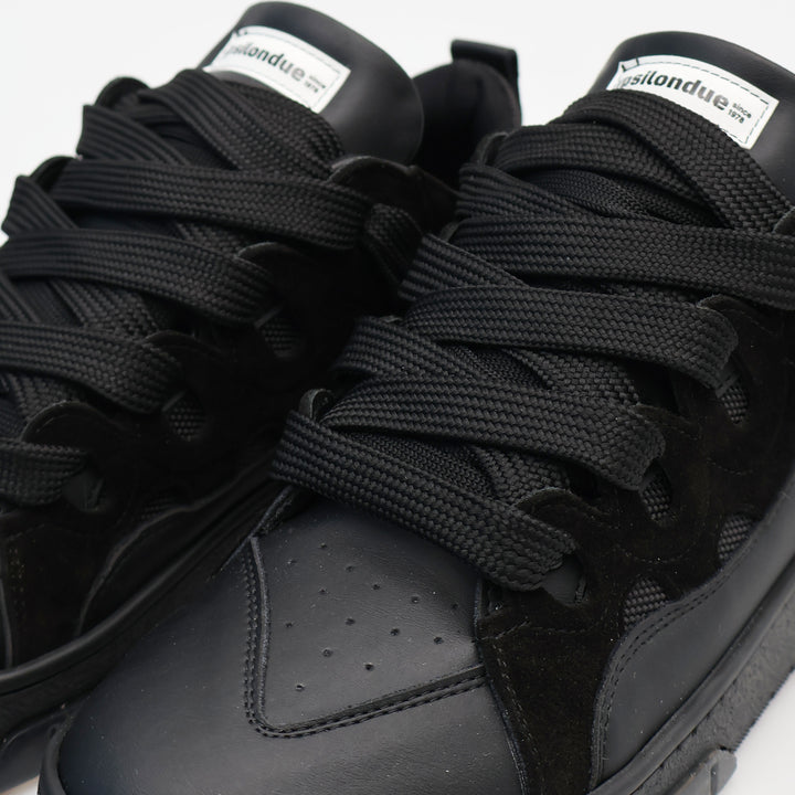 YPSILON2 SNEAKER LOW-TOP ART.LAN NERA MONOCROMATICA – ECOPELLE UOMO & DONNA STREETWEAR