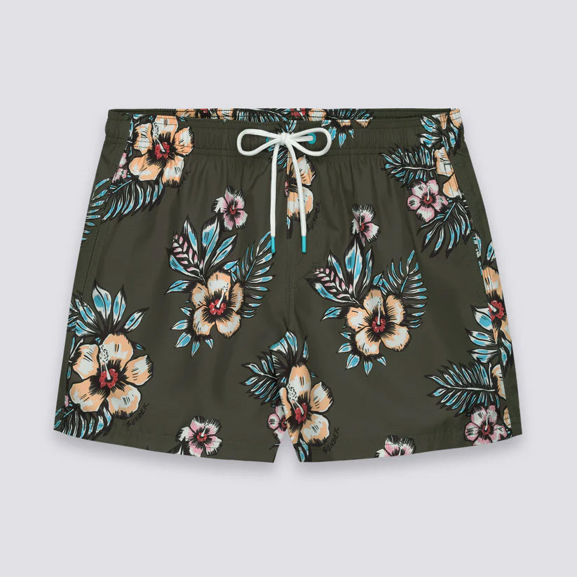 COSTRUME DA BAGNO UOMO SUNDEK CORTO REVERSO FLOREALE VERDE MILITARE