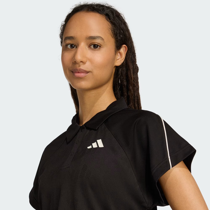POLO CORTA DONNA ADIDAS STADIUM JACQUARD BLACK