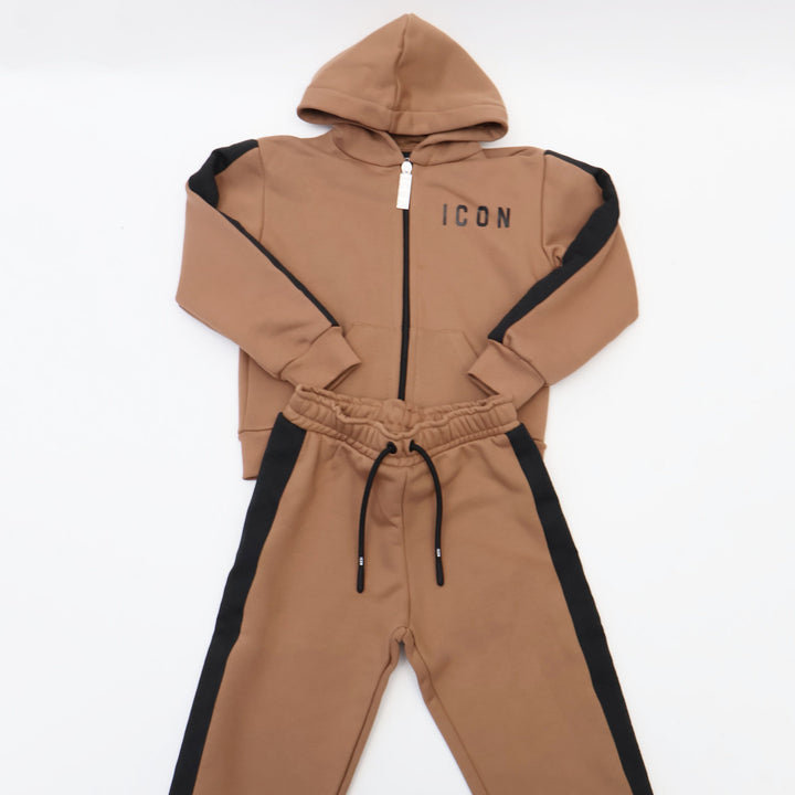 TUTA SPORTIVA ICON BAMBINO COTONE MARRONE INBFS00887