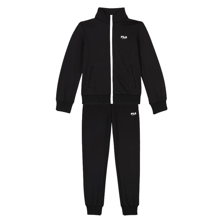 FAT0702 - Tute - Fila - Bambini - Completa - TROVO REGULAR - Sportiva - Confortevole - Logo Classico - Nera - Palestra - Tempo Libero - Abbigliamento Autunno Inverno
