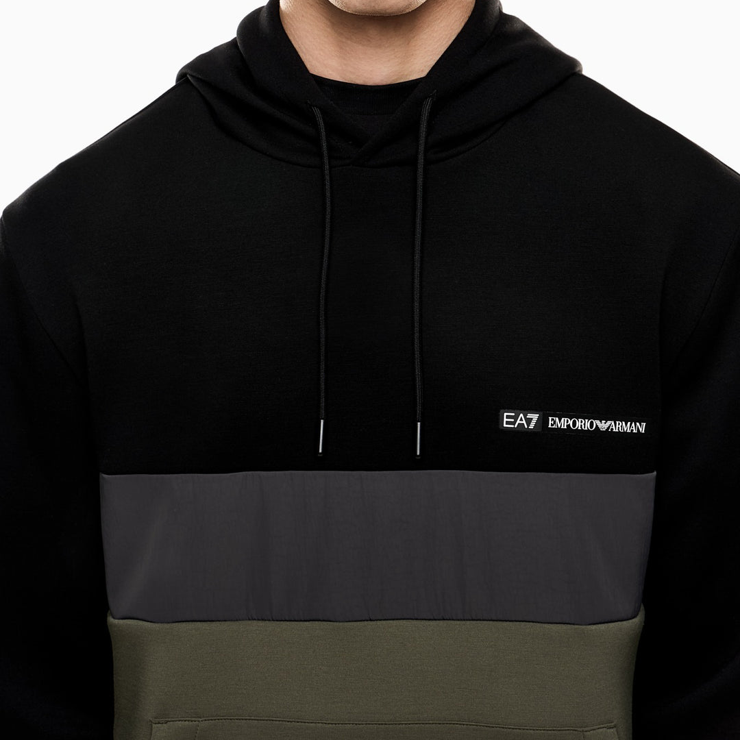 7M000937 AF17003 - FELPA CON CAPPUCCIO EA7 EMPORIO ARMANI ATHLETIC COLOUR BLOCK UOMO