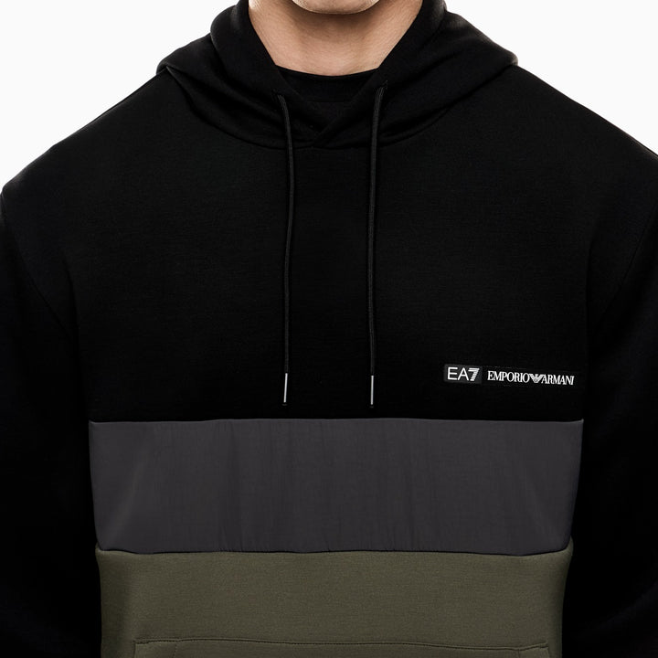 7M000937 AF17003 - FELPA CON CAPPUCCIO EA7 EMPORIO ARMANI ATHLETIC COLOUR BLOCK UOMO