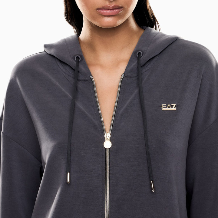 7W000192 AF12643 - Felpe - EMPORIO ARMANI - Con Cappuccio - CORE LADY - Interlock Modal Strech - Abbigliamento Autunno Inverno