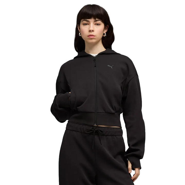 FELPA PUMA CLOUDSPUN FULL ZIP DONNA 634571 NERO & TORTORA