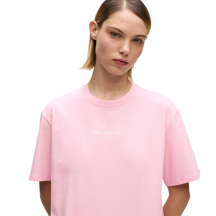 T-SHIRT KARL LAGERFELD JEANS LOGO GRAPHIC PINK