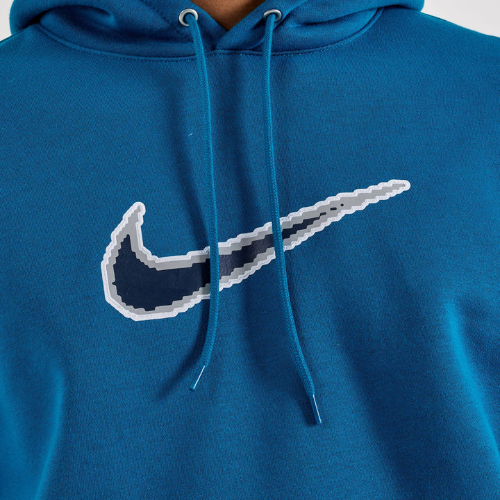 TUTA UOMO COMPLETA NIKE CLUB FLEECE SET FELPA E PANTALONI NERO / BLU TEAL HV0854