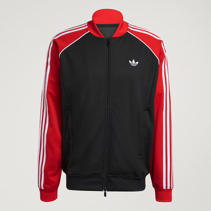 GIACCA ADIDAS ORIGINALS SST LOOSE MESH TRACK TOP ROSSO NERO KE0115 UOMO