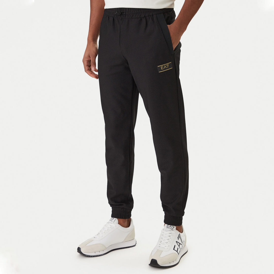 PANTALONI TUTA UOMO EA7 EMPORIO ARMANI NERO E ORO