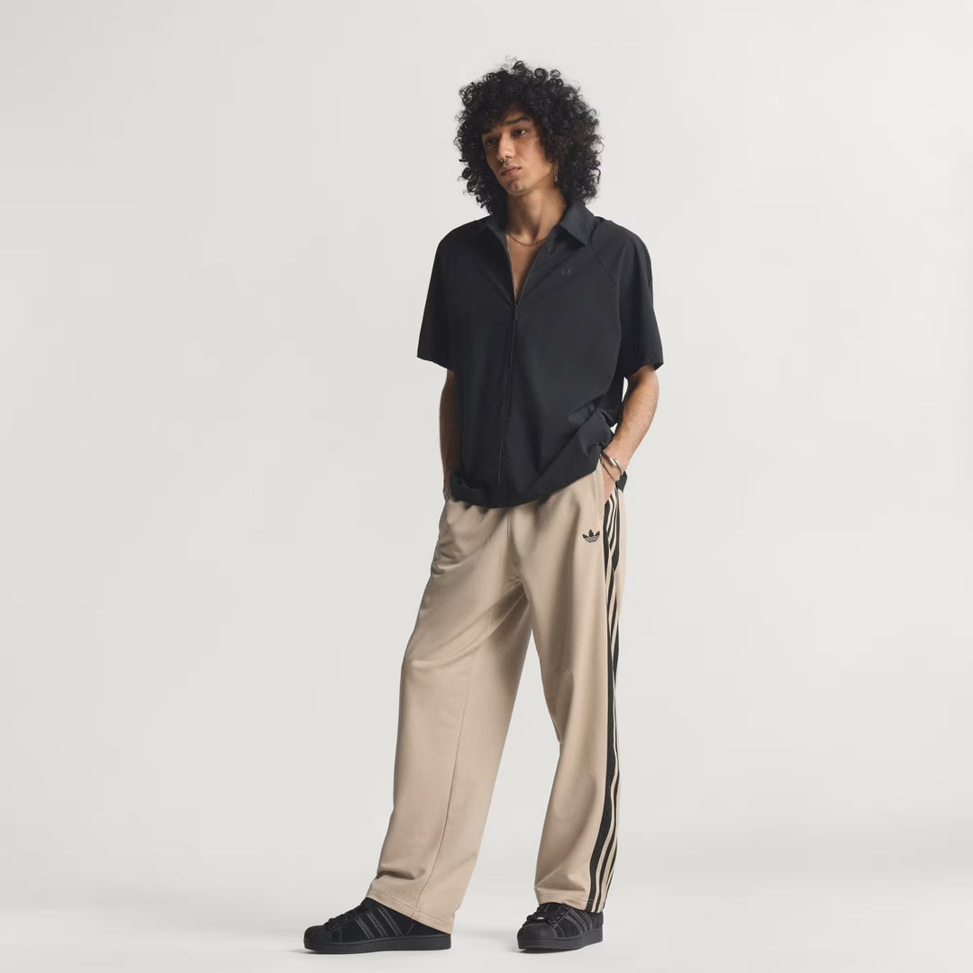 PANTALONI TUTA ADIDAS ORIGINALS LOOSE MESH TRACK PANTS BEIGE UOMO