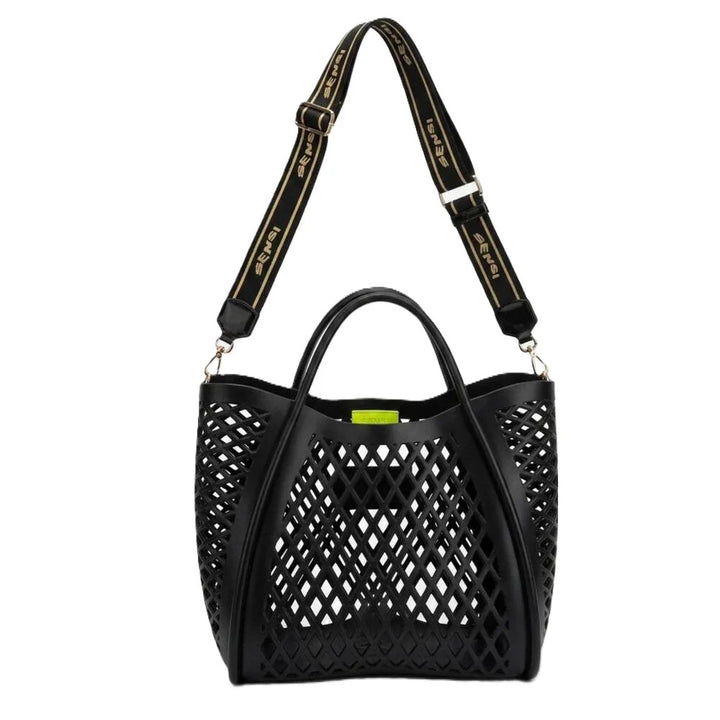 BORSA SHOPPER DONNA SENSI FLAMINGO BAG TRAFORATA CON TRACOLLA